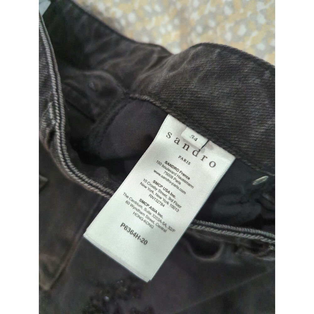 SANDRO Paric Alise Embellished Sequin Jeans - Picture 3 of 6